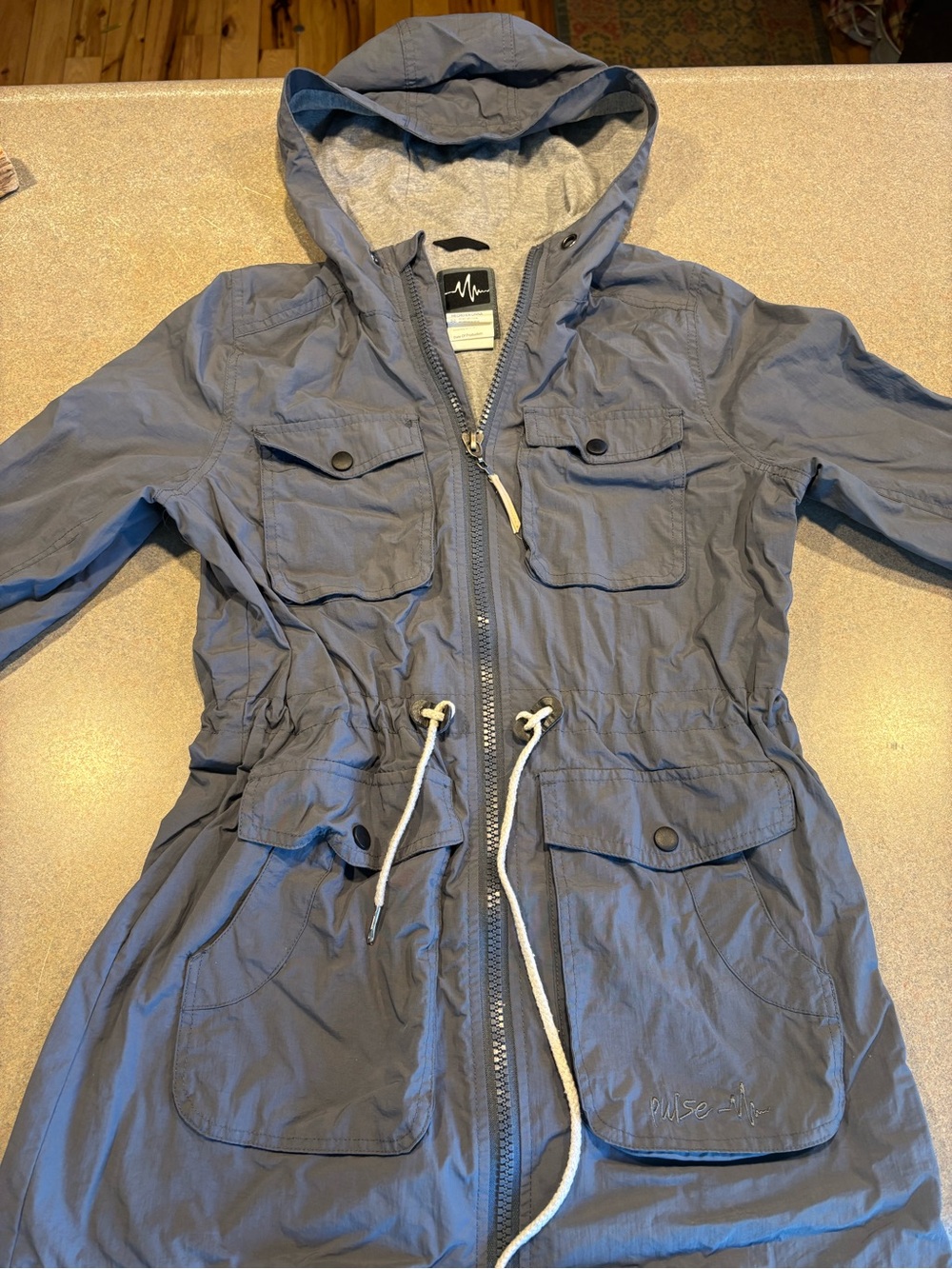 Pulse Light Blue Hooded Utility Anorak Jacket